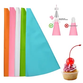 1 pc DIY Dapat Digunakan Kembali Silikon Piping Bag Tas Kue Krim Cupcake Dekorasi Baking Alat Dapur Aksesoris Fondant Sugarcraft
