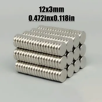 10/20/50/100 Buah Magnet Neodymium 12x3 12mm x 3mm N35 NdFeB Bulat Cakram Imanes Magnet Permanen Kuat Super Kuat 12*3