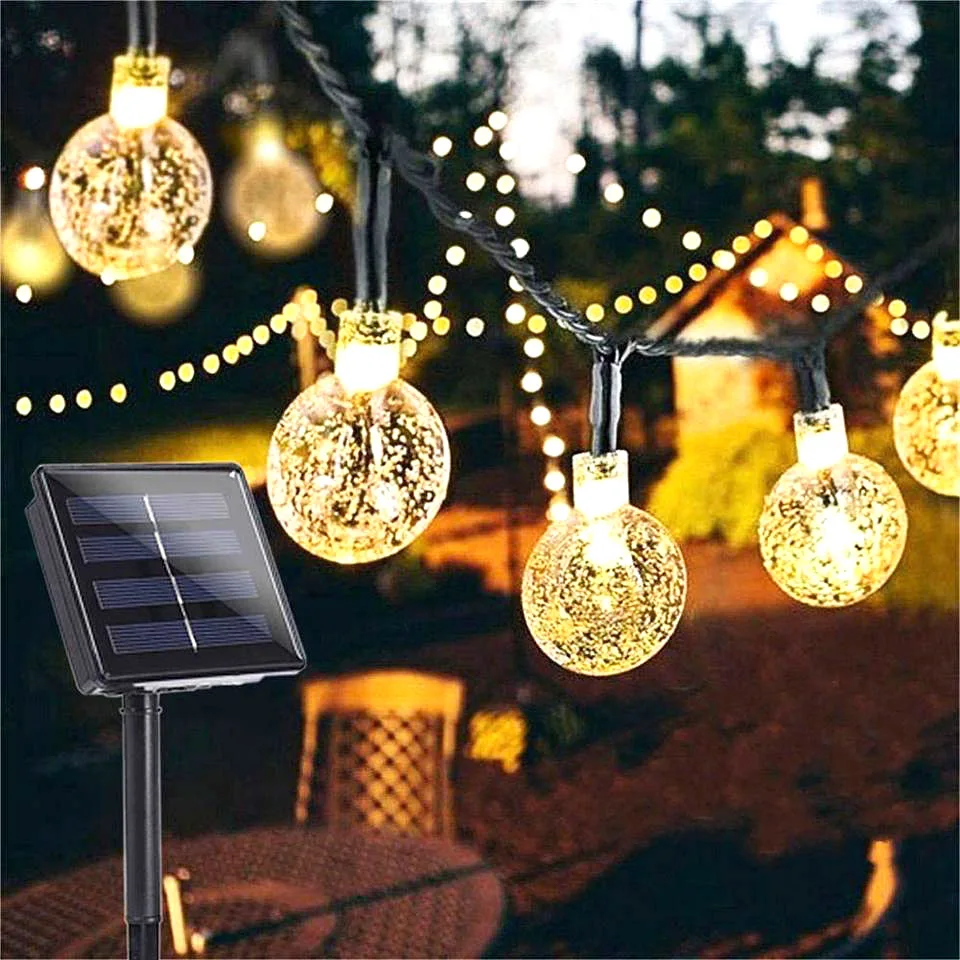 10/20/50 LED Bola Kristal 5 M / 10 M Tenaga Surya LED String Peri Lampu Solar Garlands Taman Dekorasi Natal untuk Outdoor - 0