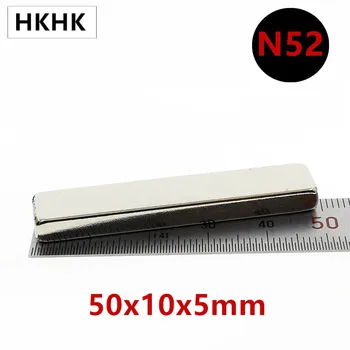 10/20 BUAH Magnet Neodymium N52 50*10*5 Magnet Tanah Jarang NdFeB Kuat Magnet 50x10x5 mm untuk moto Magnet tipis Strip Tebal 5mm