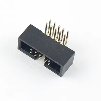 10 buah Pitch 1.27 mm 2x5 10 Pin Sudut Kanan Konektor IDC Header Kotak PCB Terselubung Pria