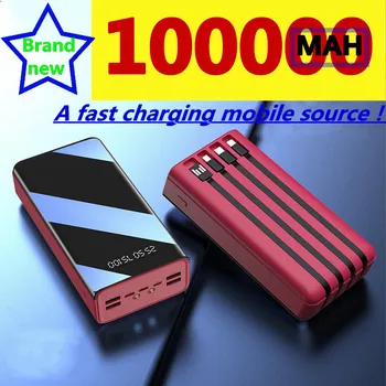100000 mah USB Pengisian Cepat Power Supply LED Display Portable Ponsel Tablet Baterai Eksternal Sumber Pengisian Baterai