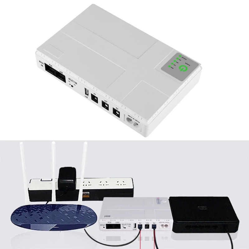 10400 mAh Uninterruptible Power Supply USB 5 V 9 V 12 V 1A Mini UPS Baterai Cadangan untuk Rumah WiFi Router Modem Pemadaman Darurat Menggunakan - 0