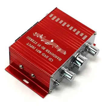 12 V 2CH Mini Hi-Fi Stereo Audio Mini Amplifier AMP untuk Mobil Sepeda Motor Radio MP3 Otomotif Mono Amplifier Sistem Merah