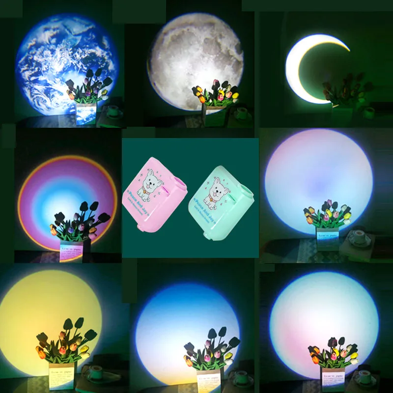 14pcs / 9pcs Film Proyeksi Lampu Lembar Latar Belakang Matahari Terbenam Proyektor Lampu Gambar Dapat Digunakan Kembali Festival Memproyeksikan Dekorasi Foto - 5