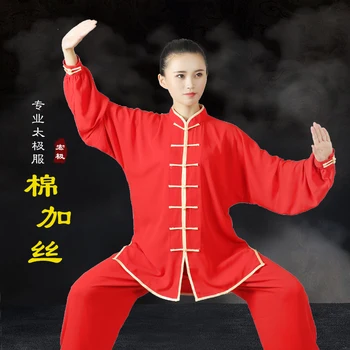 17 Warna TaiChi Kung Fu Seragam Pakaian Tradisional Cina Wushu TaiChi Lengan Panjang Seragam KungFu Pria Setelan Seragam Tai Chi
