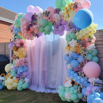 194pcs Multicolor Macaroon Pastel Balon Garland Balon Lateks Arch Globos Pesta Ulang Tahun Dewasa Pernikahan Baby Shower Dekorasi