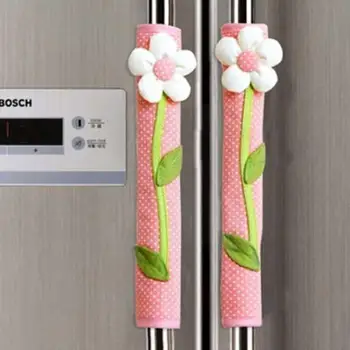 1pcs 3D Bunga Polka Dot Pintu Kulkas Menangani Penutup Pintu Melindungi Dapur untuk Kulkas Aksesoris Cocok Lengan Dekorasi H9n3