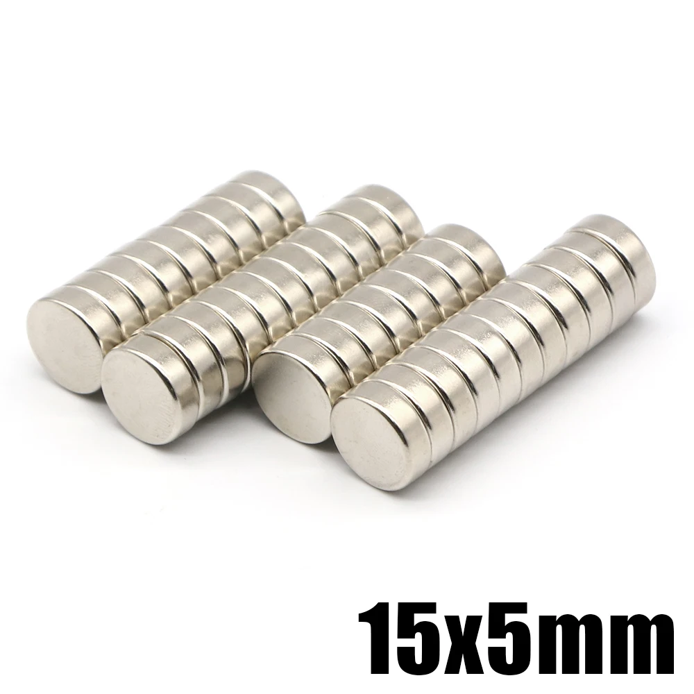 2/5/10/20 Buah Magnet Neodymium NdFeB 15x5 Magnet Permanen Cakram Bulat Kecil Super Kuat Imanes Magnetik 15*5 - 0