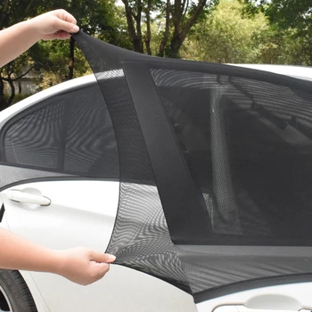 2 Buah Universal Mobil Sisi Matahari Jendela Naungan Tirai Penutup Jendela Belakang Perlindungan Sinar UV Kerai Visor Perisai Aksesori Gaya Mobil