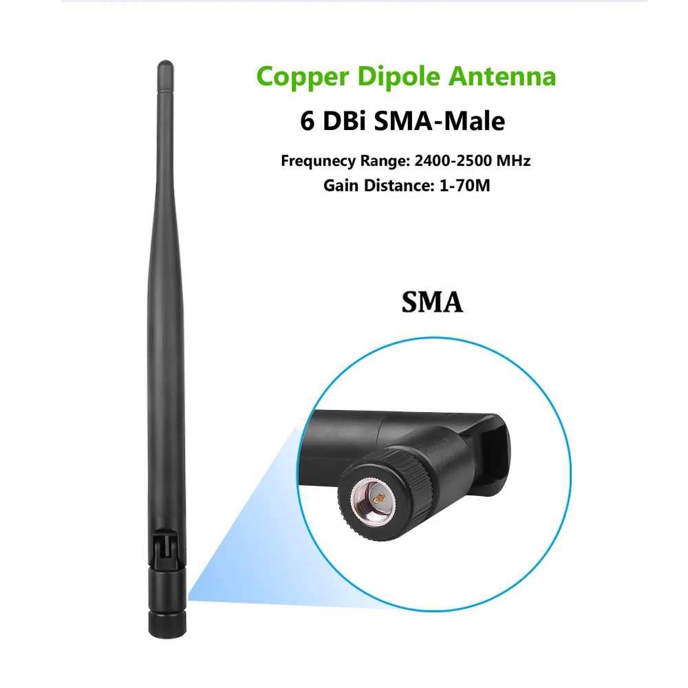 2 PSC 2.4 G Hz Nirkabel WiFi Antena 6dBi SMA Male Konektor Antena WiFi untuk Router Kartu Jaringan Drone IP Kamera Pigtail Kabel - 2