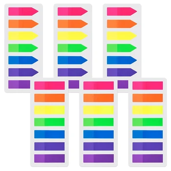 200 lembar Stiker Warna Transparan Tab Indeks Fluoresen Bendera Alat Tulis Catatan Tempel Hadiah Anak-anak Perlengkapan Kantor Sekolah Perlengkapan Kantor