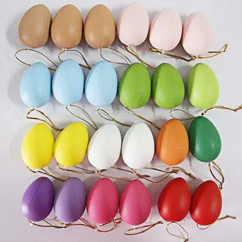24 Buah / Tas Telur Tiruan Paskah Praktis Banyak Digunakan Liontin Telur Gantung Mini Plastik untuk Anak-anak