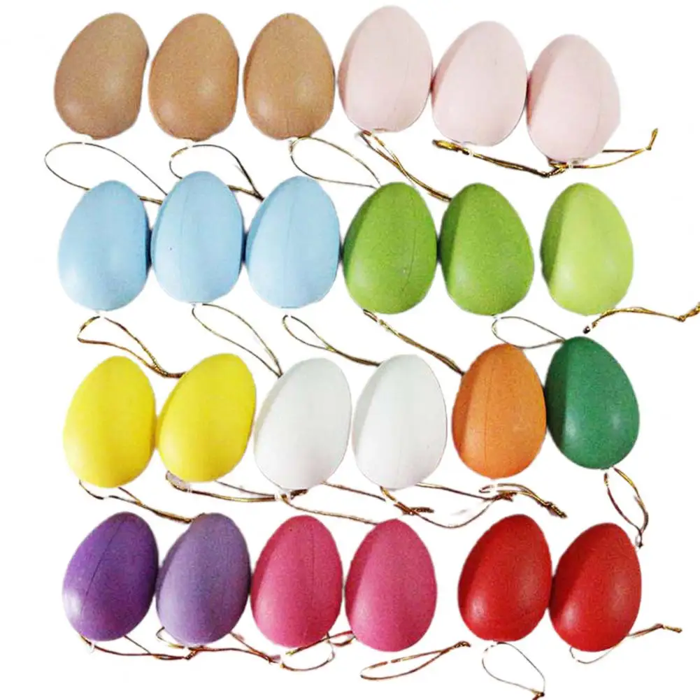 24 Buah / Tas Telur Tiruan Paskah Praktis Banyak Digunakan Liontin Telur Gantung Mini Plastik untuk Anak-anak - 3