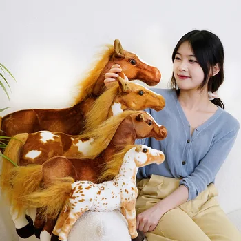28-70 Cm Simulasi Kuda Mainan Mewah Boneka Binatang Lucu Boneka Kuda Realistis Lembut Mainan Anak-anak Hadiah Ulang Tahun Baru Lahir Dekorasi Rumah