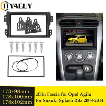 2DIN Mobil Radio Fasia untuk Suzuki Splash untuk Opel Agila 2008-2014 Stereo Panel Kit Dash DVD Bingkai Facia Audio Adaptor Bezel Penutup