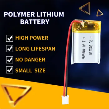 3.7 V 802030 Baterai Polimer Lithium Lipo Pengganti Baterai Li Ion 400mAh untuk Mainan Headset Bt MP3