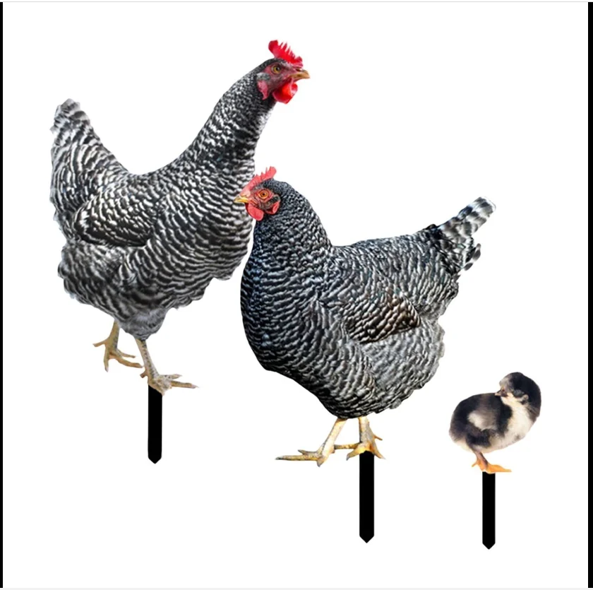 3 buah Pasak Ayam Taman Akrilik Dekorasi Patung Ayam Paskah Pasak Halaman Belakang Ornamen Halaman Taman Luar Ruangan Natal - 2