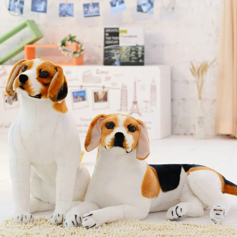 30-90cm Mainan Anjing Beagle Boneka Binatang Realistis Mainan Boneka Mewah Anjing Hadiah untuk Anak-anak Dekorasi Rumah Maskot Promosi Toko Hewan Peliharaan - 0