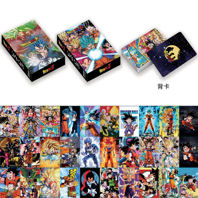 30 kartu koleksi periferal anime Kartu Dragon Ball LOMO pola dua sisi kartu foto kotak hadiah kartu pos SayajinsGokuBroli - 1