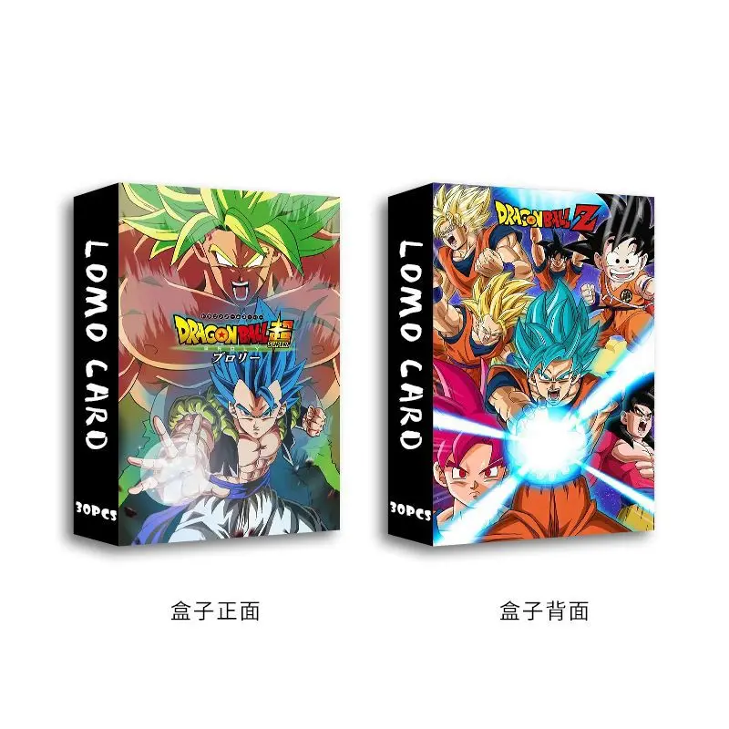 30 kartu koleksi periferal anime Kartu Dragon Ball LOMO pola dua sisi kartu foto kotak hadiah kartu pos SayajinsGokuBroli - 3