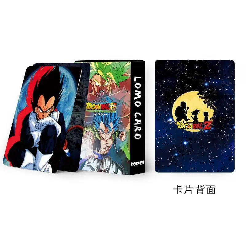 30 kartu koleksi periferal anime Kartu Dragon Ball LOMO pola dua sisi kartu foto kotak hadiah kartu pos SayajinsGokuBroli - 4