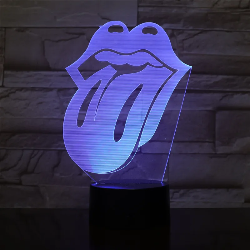 3D LED Lampu Malam Usb Visual Bibir Lidah Pemodelan Sentuh Lampu Meja Anak-anak Kamar Tidur Musik Dekorasi Rumah Perlengkapan Pencahayaan Hadiah 2469 - 0