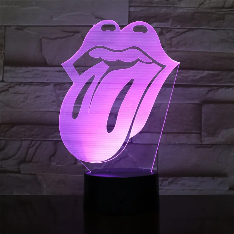 3D LED Lampu Malam Usb Visual Bibir Lidah Pemodelan Sentuh Lampu Meja Anak-anak Kamar Tidur Musik Dekorasi Rumah Perlengkapan Pencahayaan Hadiah 2469 - 2