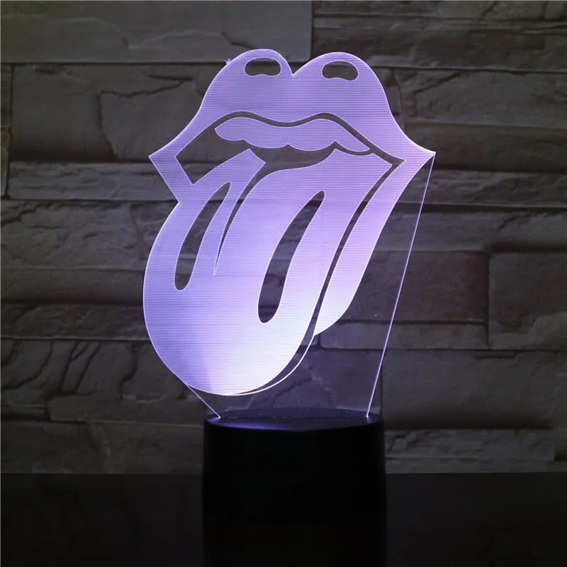 3D LED Lampu Malam Usb Visual Bibir Lidah Pemodelan Sentuh Lampu Meja Anak-anak Kamar Tidur Musik Dekorasi Rumah Perlengkapan Pencahayaan Hadiah 2469 - 3