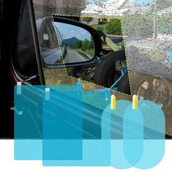 4 buah Kaca Film Kaca Spion Samping Mobil Tahan Hujan Jelas Kualitas Unggul Tahan Hujan Multifungsi Tahan Air Stiker Anti Kabut