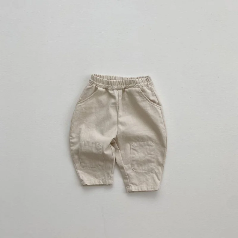 4377A Hot Sale Celana Bayi 2023 Musim Semi Musim Gugur Korea Warna Solid Celana Bayi Laki-laki Celana Tenun Celana Kasual Anak Perempuan - 1