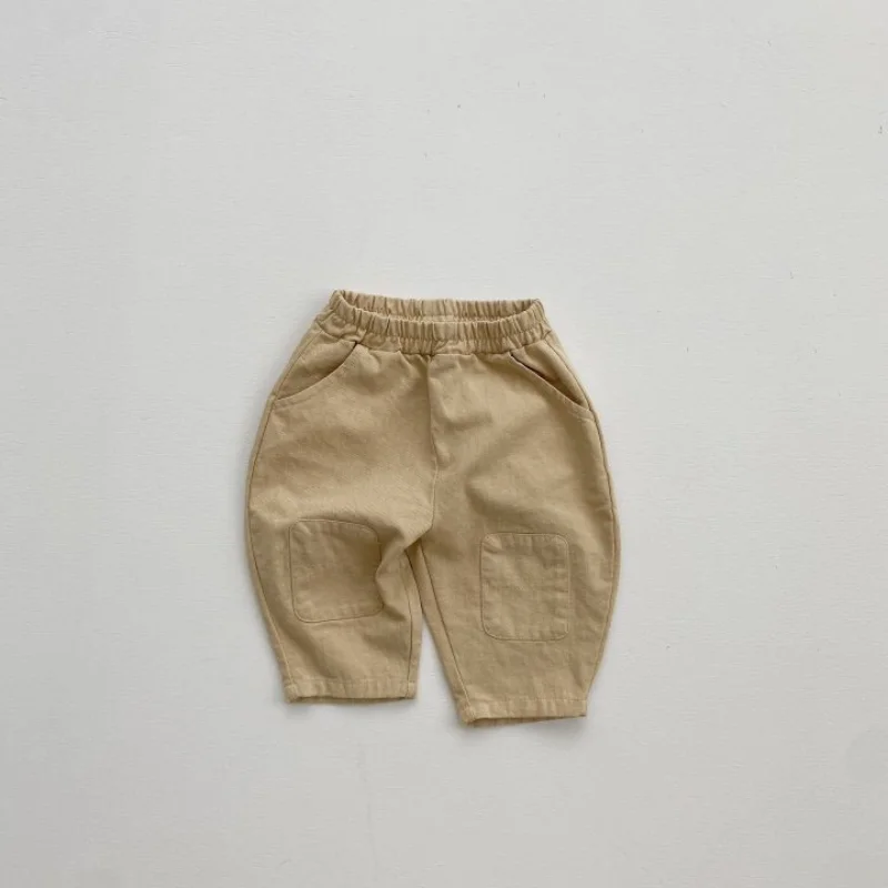 4377A Hot Sale Celana Bayi 2023 Musim Semi Musim Gugur Korea Warna Solid Celana Bayi Laki-laki Celana Tenun Celana Kasual Anak Perempuan - 4