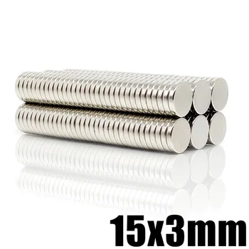 5/10/20/50/100 buah 15x3 mm Cari Diameter Magnet Kecil 15mm x 3mm Magnet Bulat Kecil Massal Magnet Cakram Neodymium 15x3mm 15*3 m