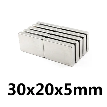 5/10/20 buah Blok Magnet Kuat 30x20x5 mm Magnet Neodymium Lembaran Massal 30x20x5mm Magnet NdFeB Permanen 30x20x5mm Magnet NdFeB Permanen