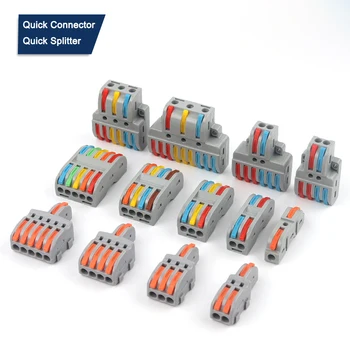 5 Buah Konektor Kawat Push-in Pembagi Kabel Cepat Blok Terminal Kabel Konduktor Kompak Universal Untuk Sambungan LISTRIK
