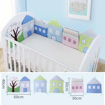 5 Buah Set Tempat Tidur Bayi Bumper Boks Kamar Bayi Rumah Kecil Tempat Tidur Bayi Baru Lahir Bantal Katun Pelindung Boks Bayi Dekorasi Pagar Ranjang Bayi