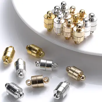 5 Set Magnet Bulat Dapat Dipisahkan Terhubung Gesper Manik-manik Pesona Liontin untuk Pasangan DIY Gesper Magnetik untuk Gelang Perhiasan 12x6mm