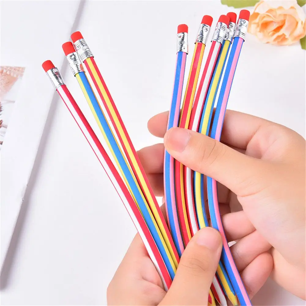 5 buah Pensil Lembut Fleksibel Bendy Ajaib Warna-warni dengan Penghapus Pena Siswa Perlengkapan Menulis Alat Tulis Sekolah Kawaii Mainan Montessori - 1