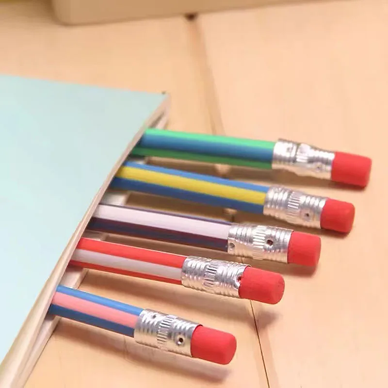5 buah Pensil Lembut Fleksibel Bendy Ajaib Warna-warni dengan Penghapus Pena Siswa Perlengkapan Menulis Alat Tulis Sekolah Kawaii Mainan Montessori - 4