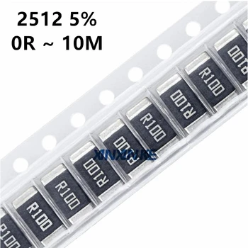 50 Buah Resistor Chip SMD 2512 5% 0R ~ 10M Resistor Chip SMD R001 R010 R100 R020 1R 10R 100R 1K 10K 100K 1M 1.3 2.2 4.7 7.5 8.2 12 39 56 62 110 ohm