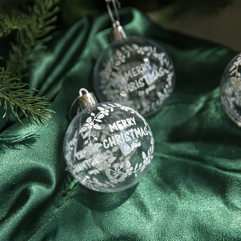 6 buah Ornamen Bola Natal Bola Natal Plastik Bening Anti Pecah Dekorasi Pohon Natal 2023 Perlengkapan Pesta Noel Navidad - 2
