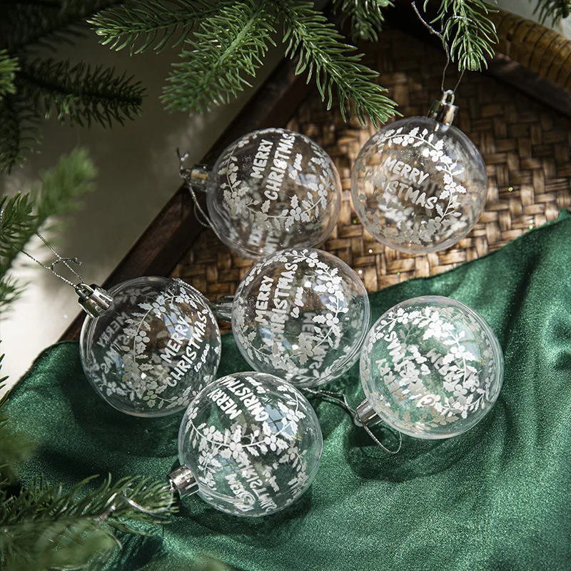 6 buah Ornamen Bola Natal Bola Natal Plastik Bening Anti Pecah Dekorasi Pohon Natal 2023 Perlengkapan Pesta Noel Navidad - 3