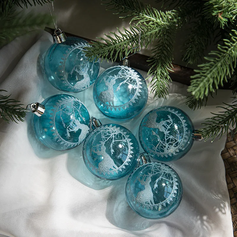6 buah Ornamen Bola Natal Bola Natal Plastik Bening Anti Pecah Dekorasi Pohon Natal 2023 Perlengkapan Pesta Noel Navidad - 4