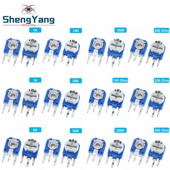 65 buah RM063 kit resistor dapat disesuaikan biru putih vertikal 100 ohm-1M ohm 13 jenis * 5 BUAH=65 Buah