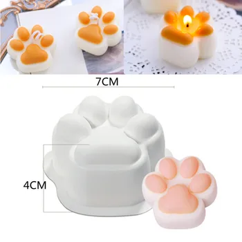 7*4cm Cetakan lilin Cakar Kucing Beruang 3D Cetakan Silikon Beraroma DIY Bahan Lilin Buatan Tangan Cetakan Resin Sabun Kue Pemasok Pembuatan Lilin