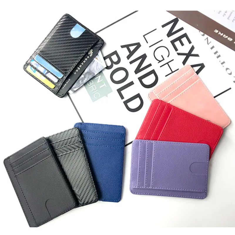 8 Slot Slim RFID Blocking Dompet Kulit Pemegang Kartu ID Kredit Dompet Uang Penutup Casing Anti Maling untuk Pria Wanita Pria Tas Fashion - 1
