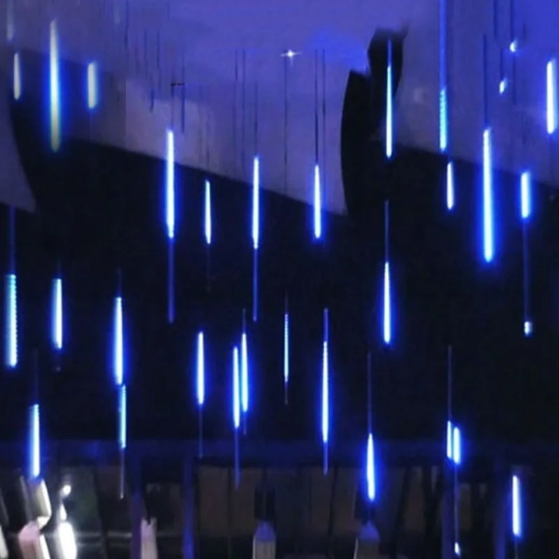 8 Tabung LED Hujan Meteor Lampu Tali Peri Karangan Bunga Jalan Lampu Natal Taman Luar Ruangan Dekorasi Natal DIY untuk Rumah - 3