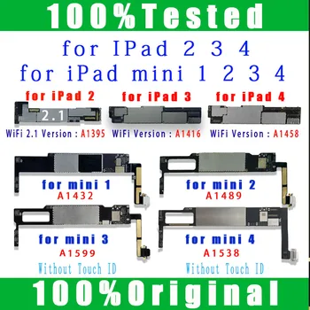 A1395 A1416 A1458 Papan Logika untuk Papan Utama iPad 2 3 4 A1432 A1489 A1599 A1538 untuk Papan Utama iPad Mini 1 2 3 4 TANPA iCloud