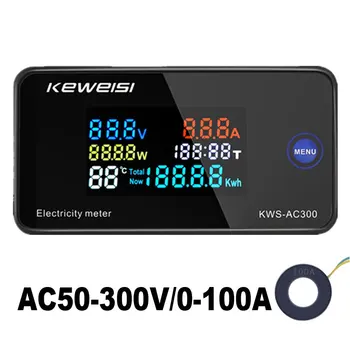AC 220V 20A 100A Pengukur Tegangan Volt Digital Pengukur Amper Pengukur Daya Pengukur Tegangan Volt Energi AmpWattmeter Monitor Listrik