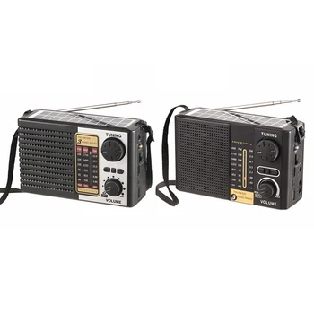 AM FM SW Radio Darurat Pengisian Tenaga Surya Bertenaga Baterai Kompatibel dengan Bluetooth 5.0 Radio Obor Darurat Radio Portabel untuk Outdoo